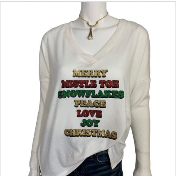 NWT True Self "Merry Christmas" Sweater - S - Picture 4 of 9